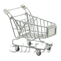 Dolls House Miniature Silver Shopping Trolley
