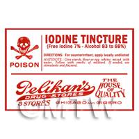 Dolls House Miniature Iodine Tincture Poison Label Style 1