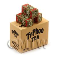 Dolls House Miniature Typhoo Tea Red Shop Stock Box And 3 Loose Boxes