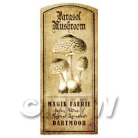 Dolls House Miniature Apothecary Parasol Mushroom Label