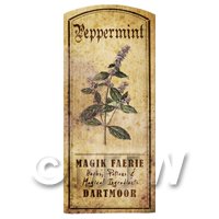 Dolls House Herbalist/Apothecary Peppermint Herb Short Colour Label