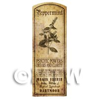 Dolls House Herbalist/Apothecary Peppermint Herb Long Sepia Label