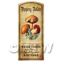 Dolls House Miniature Apothecary Peppery Bolete Fungi Colour Label