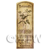 Dolls House Herbalist/Apothecary Periwinkle Herb Long Sepia Label