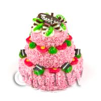 Pink Iced Miniature 3 Tier Kiwi Celebration Cake 