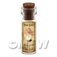 Dolls House Apothecary Pink Coral Fungi Bottle And Colour Label