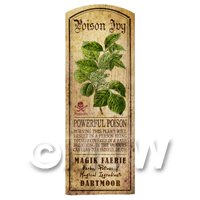 Dolls House Herbalist/Apothecary Poison Ivy Herb Long Colour Label