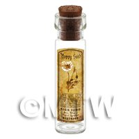 Dolls House Apothecary Poppy Seed Herb Long Sepia Label And Bottle