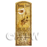 Dolls House Herbalist/Apothecary Poppy Seed Herb Long Sepia Label
