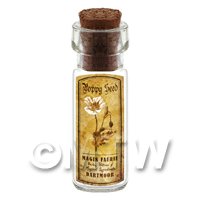 Dolls House Apothecary Poppy Seed Herb Short Sepia Label And Bottle