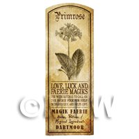 Dolls House Herbalist/Apothecary Primrose Herb Long Sepia Label