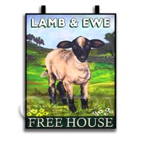 Dolls House Miniature Pub / Tavern Sign - Ewe And Lamb