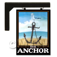 1/12th scale - Wall Mounted Dolls House Pub / Tavern Sign - The Anchor