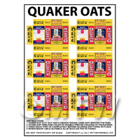 Dolls House Miniature Packaging Sheet of 6 Quaker Oats