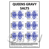 Dolls House Miniature Packaging Sheet of 6 Queens Gravy Salts