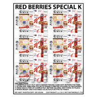 Dolls House Miniature Packaging Sheet of 6 Red Berries Special K
