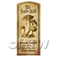 Dolls House Miniature Apothecary Red Scaber Stalk Fungi Label