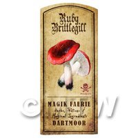 Dolls House Miniature Apothecary Ruby Brittlegill Fungi Colour Label