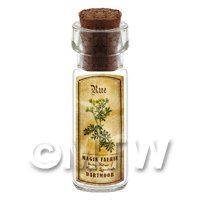 Dolls House Apothecary Rue Herb Short Colour Label And Bottle