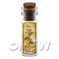 Dolls House Apothecary Rue Herb Short Sepia Label And Bottle