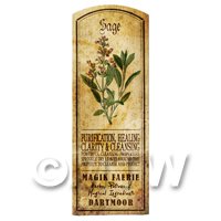 Dolls House Herbalist/Apothecary Sage Herb Long Colour Label