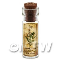 Dolls House Apothecary Sage Herb Short Colour Label And Bottle