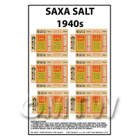 Dolls House Miniature Packaging Sheet of 6 Saxa Salt 1940s
