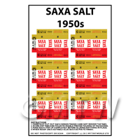 Dolls House Miniature Packaging Sheet of 6 Saxa Salt 1950s