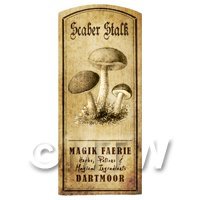 Dolls House Miniature Apothecary Scaber Stalk Fungi Label