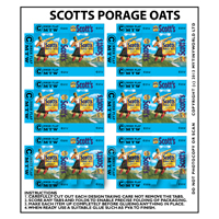 Dolls House Miniature Packaging Sheet of 6 Scotts Porage Oats