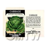 Ballhead Cabbage Dolls House Miniature Seed Packet