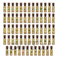 Dolls House Apothecary Set Of 64 Herb Short Colour Label And Bottles