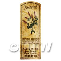 Dolls House Herbalist/Apothecary Spearmint Herb Long Colour Label