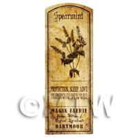 Dolls House Herbalist/Apothecary Spearmint Herb Long Sepia Label