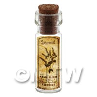 Dolls House Apothecary Spearmint Herb Short Sepia Label And Bottle