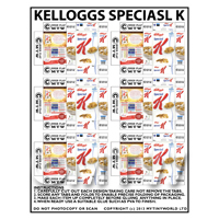 Dolls House Miniature Packaging Sheet of 6 Kelloggs Special K