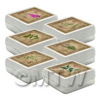 Dolls House Herbalist/Apothecary Square Herb Box Set 5