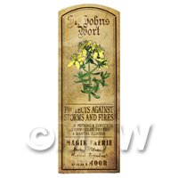 Dolls House Herbalist/Apothecary St Johns Wort Herb Long Colour Label