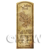 Dolls House Herbalist/Apothecary St Johns Wort Herb Long Sepia Label