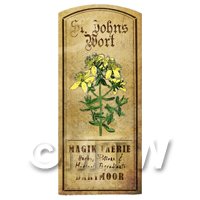 Dolls House Herbalist/Apothecary St Johns Wort Herb Short Colour Label