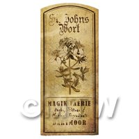 Dolls House Herbalist/Apothecary St Johns Wort Herb Short Sepia Label