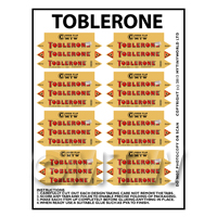 Dolls House Miniature Packaging Sheet of 8 Toblerone Boxes