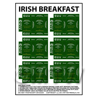 Dolls House Miniature Packaging Sheet of 6 Twinings Irish Breakfast