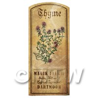 Dolls House Herbalist/Apothecary Thyme Herb Short Colour Label