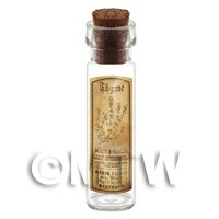 Dolls House Apothecary Thyme Herb Long Sepia Label And Bottle