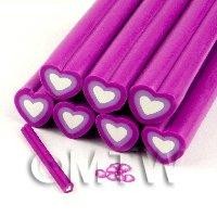 Unbaked Purple Heart Cane Nail Art And Jewellery UNC67