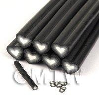 Unbaked Black Heart Cane Nail Art And Jewellery UNC69