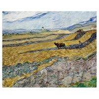 Van Gogh Painting Enclosed Field With Ploughman
