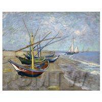 Van Gogh Painting Fishing Boats on the Beach of St. Maries