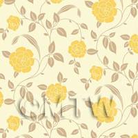Pack of 5 Dolls House Yellow Roses Wallpaper Sheets